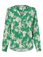 Bluzki damskie - Marie Lund - Bluzka damska, beżowy|zielony|wielokolorowy - miniaturka - grafika 1