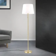 Lampy stojące - Tekstylna lampa stojąca Ludwig, stary mosiądz - miniaturka - grafika 1