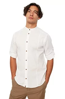 Koszule męskie - Trendyol Męska koszula White Judge Collar Bengalin Kuplu Super Slim Fit, S - grafika 1