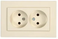 Gniazdka elektryczne - SOCKET DOUBLE BEIGE XP - miniaturka - grafika 1
