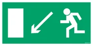 Systemy ekspozycyjne i znaki informacyjne - AC014 WYJŚCIE EWAKUACYJNE W LEWO W DÓŁ, KS - FOLIA PODŁOGOWA FOTOLUMINESCENCYJNA; (300X150MM) - miniaturka - grafika 1