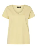 Koszulki i topy damskie - Pieces Koszulka "Tilde" w kolorze żółtym - miniaturka - grafika 1