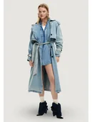 Płaszcze damskie - Desigual Trencz CHAQ_VIO Niebieski Casual Fit - miniaturka - grafika 1