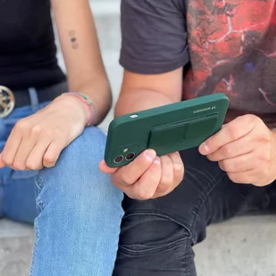 Wozinsky Kickstand Case elastyczne silikonowe etui z podstawką iPhone 12 mini miętowy - Etui i futerały do telefonów - miniaturka - grafika 6
