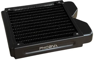 Phobya R27-S120 Radiator, 120 mm Radiator, 18 FPI, Kupferlamellen, 2x G1/4-Zoll-Anschlüsse - schwarz - Chłodzenie wodne - miniaturka - grafika 1