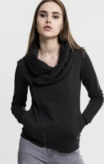 URBAN CLASSICS BLUZA DAMSKA CZARNA Z ZAMKIEM XS JGI