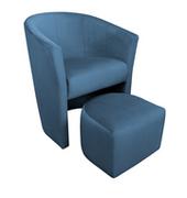 Fotele - ATOS Fotel CLUB z podnóżkiem MG33 niebieski - miniaturka - grafika 1