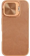 Etui i futerały do telefonów - Nillkin Etui z klapką i ochroną aparatu Qin Prop do iPhone 16, brązowe - miniaturka - grafika 1