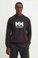 Bluzy męskie - Helly Hansen bluza bawełniana HH LOGO męska kolor czarny z nadrukiem 30395 - miniaturka - grafika 1