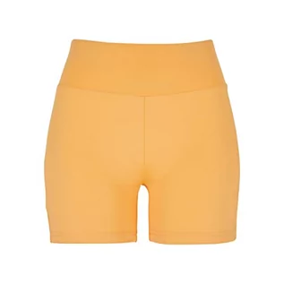 Spodenki damskie - Urban Classics Damskie szorty z materiału pochodzącego z recyklingu, krótkie damskie spodnie sportowe, damskie z recyklingu High Waist Cycle Hot Pants, rozmiary XS - 5XL, pomarańczowy (Paleorange), - grafika 1