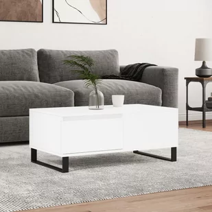 vidaXL Stolik kawowy, biały 90x50x36,5 cm, materiał drewnopochodny - Ławy i stoliki kawowe - miniaturka - grafika 1