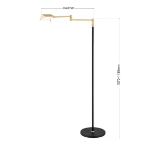 ORION Lampa stojąca LED Boston ściemniacz czarna/mosiądz - Lampy stojące - miniaturka - grafika 2