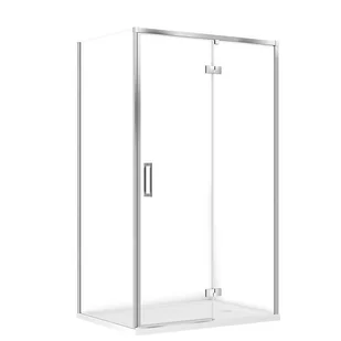 Kabina Prysznicowa Cersanit Larga 90X120X195 prostokątna prawa transparentny brodzik Tako 4 cm Biały S601-334 - Kabiny prysznicowe - miniaturka - grafika 1