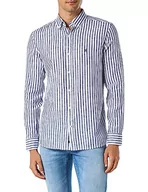 Koszule męskie - Mavi Męska koszula w paski, czarny i biały, L - miniaturka - grafika 1