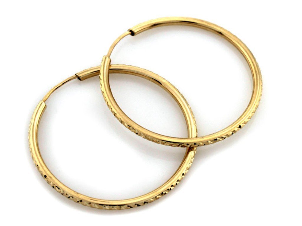 Kolczyki koła złote 375 klasyczne 35mm szarniry 2.11g