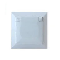 Gniazdka elektryczne - Gniazdo pojedyncze Perła białe IP44 2P+Z - miniaturka - grafika 1