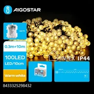 Oświetlenie świąteczne - Lampki choinkowe Aigostar Lampki choinkowe bąbelki na 3 baterie AA, Ciepła biel, 10 m Taśma świetlna bąbelki na 3 baterie AA, Ciepła biel, 10 m - miniaturka - grafika 1