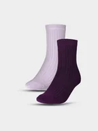 Skarpetki damskie - Damskie skarpetki casual (2-pack) 4F 4FWSS25USOCF375 - multikolor - miniaturka - grafika 1