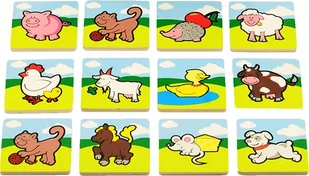 Teddies Gra Pamięć - Moje pierwsze zwierzątka, Drewniana 00512011 - Zabawki interaktywne dla dzieci - miniaturka - grafika 1