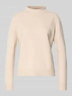 Swetry damskie - Sweter z dzianiny z mieszanki wiskozy ze wzorem ze stójką - miniaturka - grafika 1