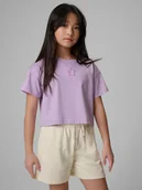 Koszulki dla dziewczynek - 4F T-shirt regular z nadrukiem dziewczęcy - różowy 164 (13-14 lat) - miniaturka - grafika 1