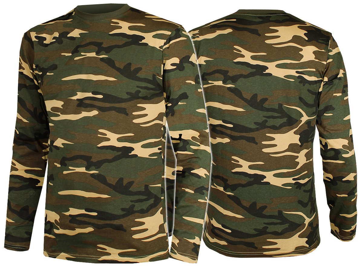 Koszulka z długim rękawem Mil-Tec T-shirt Bluzka Longsleeve Woodland XL