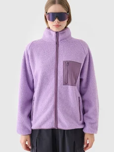 4F Polar sherpa ze stójką damski - fioletowy XXL - Bluzy damskie - miniaturka - grafika 1