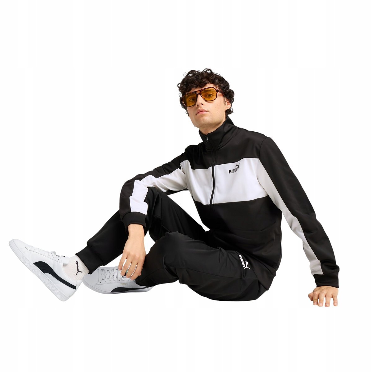 PUMA DRES MĘSKI KOMPLETNY PUMA POLY COLORBLOCK SUIT CZARNY r.L