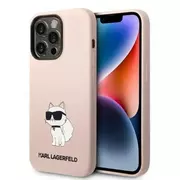 Etui i futerały do telefonów - Karl Lagerfeld Etui KLHCP14XSNCHBCP do iPhone 14 Pro Max 6,7" hardcase Silicone Choupette różowy/pink - miniaturka - grafika 1