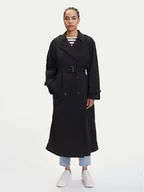 Płaszcze damskie - Tommy Hilfiger Trencz WW0WW45632 Czarny Oversize - miniaturka - grafika 1