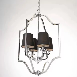 Abażurowa LAMPA wisząca NEW YORK P04380BK Cosmolight metalowy zwis nowoczesny na łańcuchu czarny - Oprawy, klosze i abażury - miniaturka - grafika 1