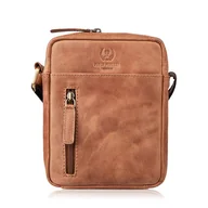 Torby męskie - Saszetka męska skórzana na ramię w kolorze koniakowym Paolo Peruzzi - miniaturka - grafika 1