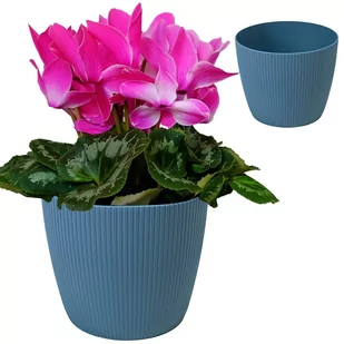 LAMELA Osłonka doniczki Magnolia 30 cm niebieska - Donice - miniaturka - grafika 1