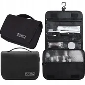 Kosmetyczki, organizery i kuferki - Kosmetyczka Podróżna Wodoodporna Męska Damska Duża Czarna Organizer XXL - miniaturka - grafika 1