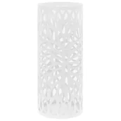 Wieszaki i stojaki - vidaXL Stojak na parasole, design w liście, stalowy, biały - miniaturka - grafika 1