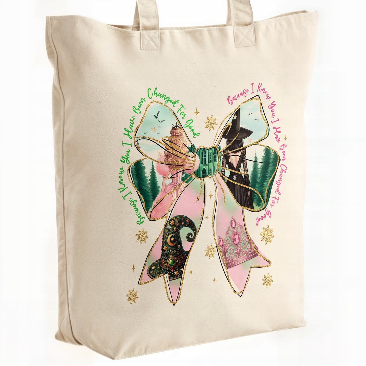 Torba bawełniana Premium Wicked For Good Oz Elphaba Glinda Dla Fanów