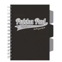 Kołozeszyt Pukka Pad A5 Project Book Black & Grey czarny kratka - Zeszyty szkolne - miniaturka - grafika 1
