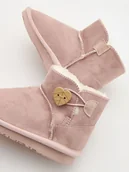Buciki dla niemowląt - Reserved - Ocieplane botki - brudny róż - miniaturka - grafika 1