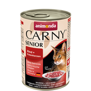 Mokra karma dla kotów - ANIMONDA Carny Senior puszka z wołowiną i sercami indyczymi 400g - miniaturka - grafika 1