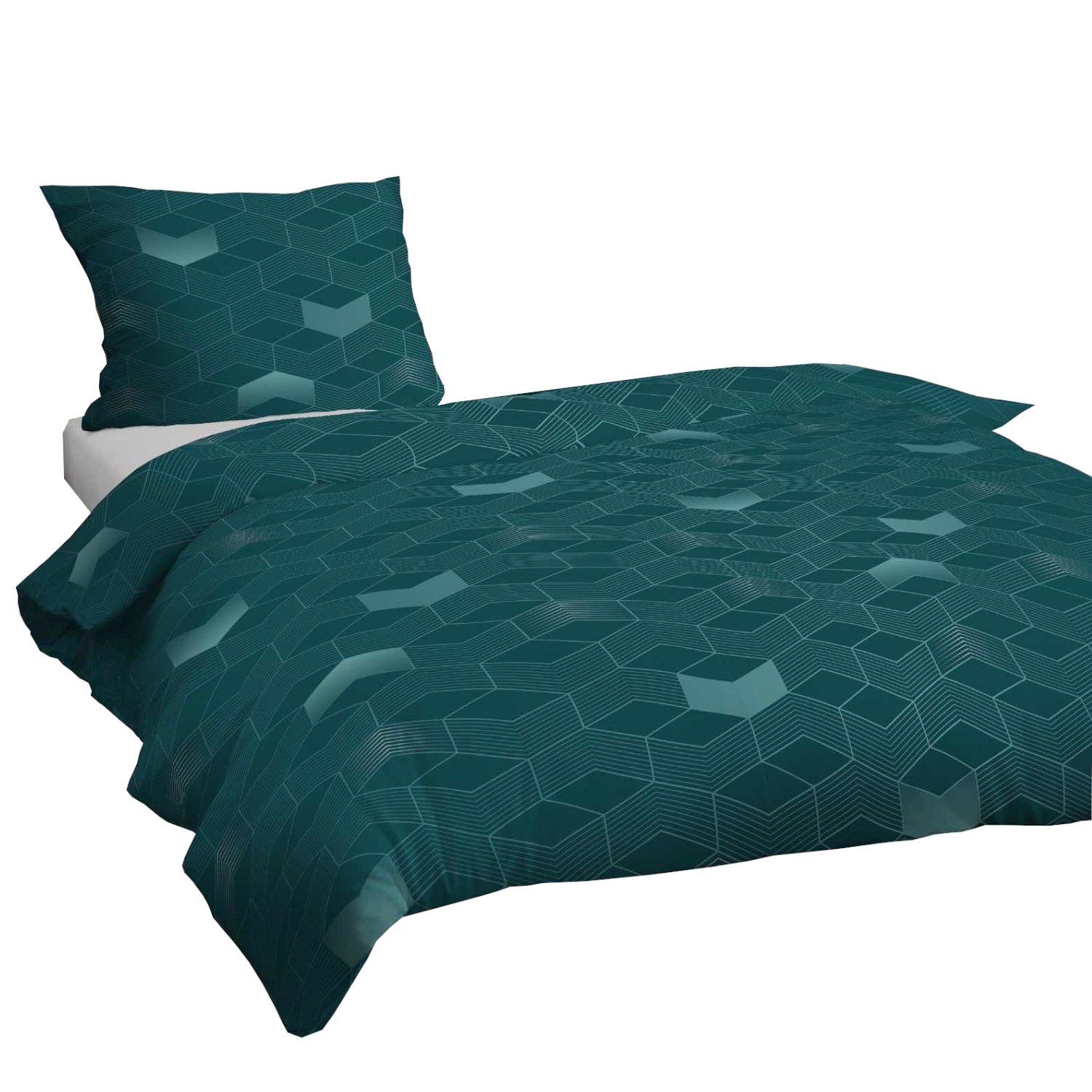 Pościel bawełniana 160x200 z 1 poszewką 70x80 dziecięca geometria 315Gbu