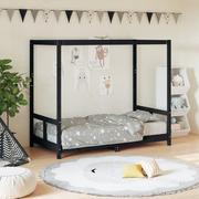 Łóżeczka i kojce - vidaXL Rama łóżka dziecięcego, czarna, 80x160 cm, drewno sosnowe - miniaturka - grafika 1