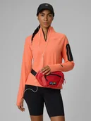 Bluzy damskie - 4F Bluza trekkingowa slim bez kaptura damska - pomarańczowa XS - miniaturka - grafika 1