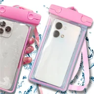 Etui i futerały do telefonów - Saszetka etui na telefon wodoodporna zawieszka torebka smycz różowa - miniaturka - grafika 1