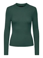 Swetry damskie - Bestseller A/S Damski sweter Pccrista Ls O-Neck Knit Noos Bc, Trekking Green, M - miniaturka - grafika 1