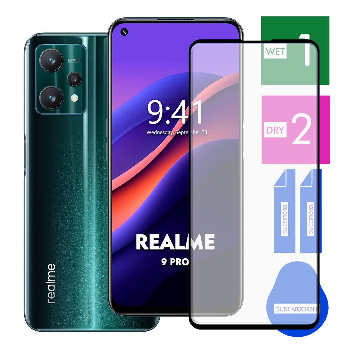 SZKŁO HARTOWANE DO REALME 9 PRO NA TELEFON PEŁNE CAŁY EKRAN 9H 5D