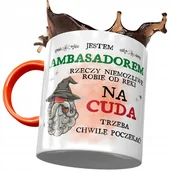 Kubki - Kubek Pomarańczowy dla Ambasadora na Prezent z Nadrukiem ze Zdjęciem+ Opakowanie na prezent (wzór 01) - miniaturka - grafika 1