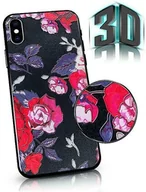 Etui i futerały do telefonów - Mocco Flowers Back Case 3D for Apple Iphone 7 / 8 Black - miniaturka - grafika 1