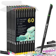 Cienkopisy - Cienkopisy Kreślarskie Fineliner Zestaw 60 Kolorów Pisaki Do Rysowania 0.4Mm - miniaturka - grafika 1