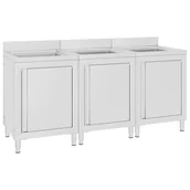 Meble gastronomiczne - VidaXL Szafki gastronomiczne ze zlewem, 3 szt., stal nierdzewna 3058274 VidaXL - miniaturka - grafika 1