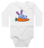Body dla niemowląt - Body dziecięce Królik Zając Tulący Wielką Marchew Dzień Marchewki 74/80 - miniaturka - grafika 1
